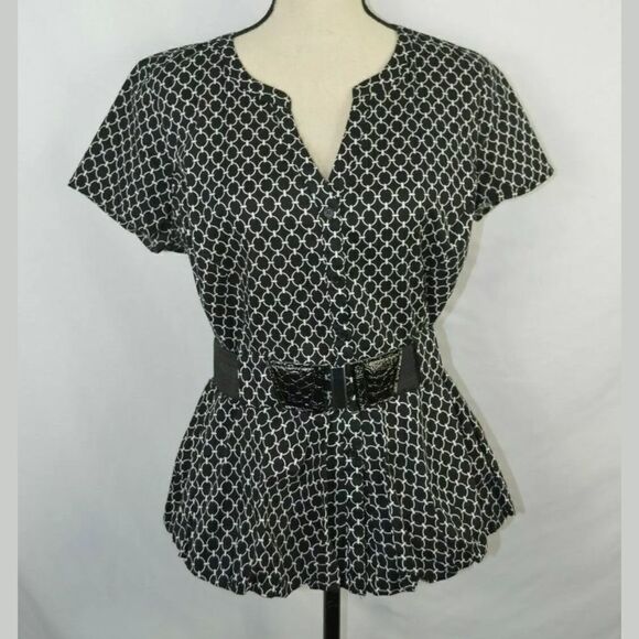 Giorgio Sant' Angelo women's black belted blouse g - Picture 1 of 8